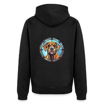 Alpenmastiff Hunderasse Buntglas Bunt Wa - Unisex Premium Bio Zip Hoodie - Schwarz - Hinten - Nico (187cm)