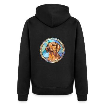 Argentinische Hunderasse Buntes Glas Buntes Wasserco - Unisex Premium Bio Zip Hoodie - Schwarz - Hinten - Nico (187cm)