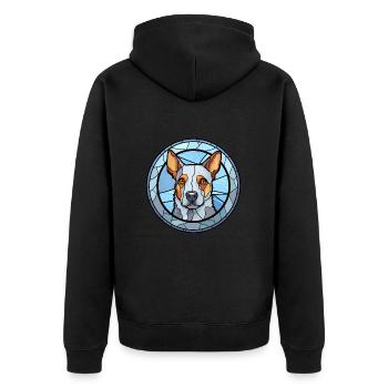 Blue Heeler chien race vitrail coloré eau - Veste à capuche bio Premium Unisexe - noir - Dos - Nico (187cm)