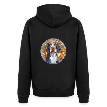 Bluetick Coonhound Dog Breed Stained Glass Colorfu - Unisex Premium Organic Zip Hoodie - black - Back - Nico (187cm)