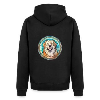 Chien de berger caucasien race vitrail Colorfu - Veste à capuche bio Premium Unisexe - noir - Dos - Nico (187cm)