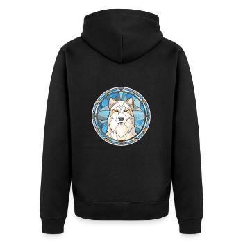 Chien esquimau canadien race vitrail coloré W - Veste à capuche bio Premium Unisexe - noir - Dos - Nico (187cm)