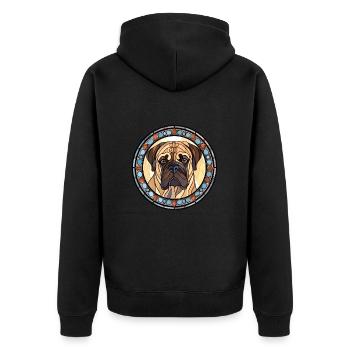 Bullmastiff chien race vitrail coloré eau - Veste à capuche bio Premium Unisexe - noir - Dos - Nico (187cm)