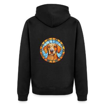 Danois suédois chien chien race vitrail Col - Veste à capuche bio Premium Unisexe - noir - Dos - Nico (187cm)