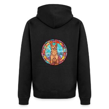 Tchécoslovaque chien-loup chien race vitrail Co - Veste à capuche bio Premium Unisexe - noir - Dos - Nico (187cm)