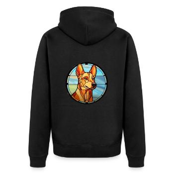 Tchécoslovaque Vlcak chien race vitrail Colo - Veste à capuche bio Premium Unisexe - noir - Dos - Nico (187cm)