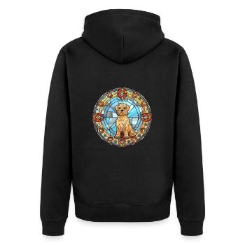Grand Griffon Vendeen Dog Breed Stained Glass Colo - Unisex Premium Organic Zip Hoodie - black - Back - Nico (187cm)