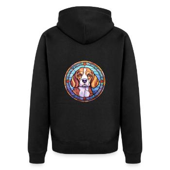 Kerry Beagle chien race vitrail coloré Wate - Veste à capuche bio Premium Unisexe - noir - Dos - Nico (187cm)