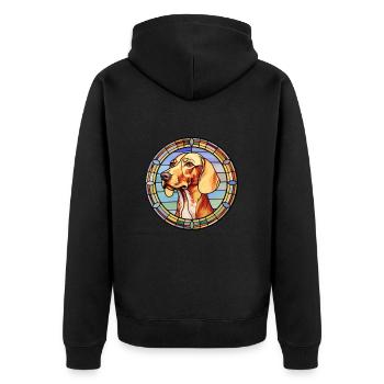 Grand Anglo Français race de chien vitrail couleur - Veste à capuche bio Premium Unisexe - noir - Dos - Nico (187cm)