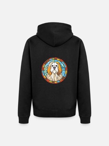 Himalaya fårehund hund race farvet glas colorfu - Premium økologisk unisex-hættejakke - sort