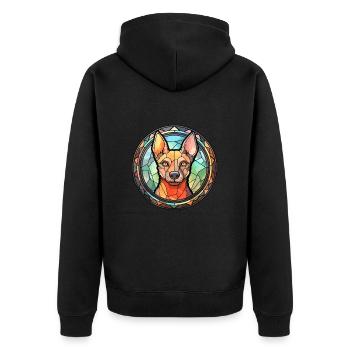Hygenhund chien race vitrail coloré Waterco - Veste à capuche bio Premium Unisexe - noir - Dos - Nico (187cm)