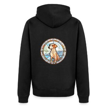 Italien Volpino chien race vitrail coloré W - Veste à capuche bio Premium Unisexe - noir - Dos - Nico (187cm)