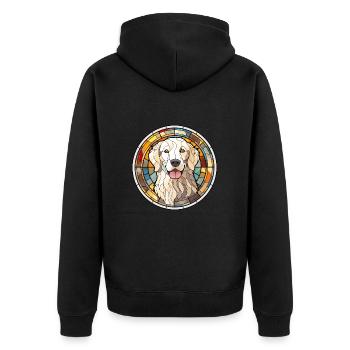 Maremma Sheepdog Dog Breed Stained Glass Colorful - Unisex Premium Organic Zip Hoodie - black - Back - Nico (187cm)