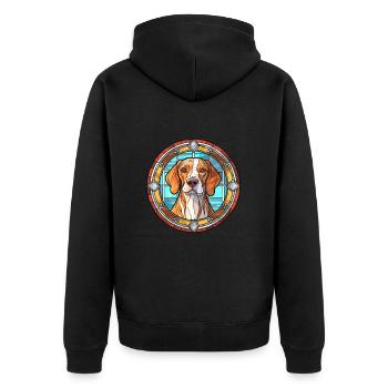Moscou chien de garde chien race vitrail coloré W - Veste à capuche bio Premium Unisexe - noir - Dos - Nico (187cm)