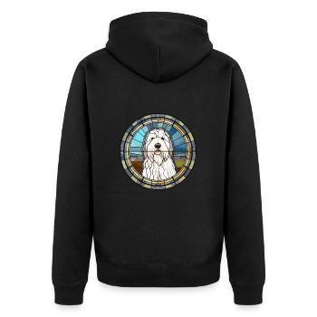Vieux chien de berger anglais chien race vitrail couleur - Veste à capuche bio Premium Unisexe - noir - Dos - Nico (187cm)