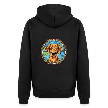 Rhodesian Ridgeback chien race vitrail Colorf - Veste à capuche bio Premium Unisexe - noir - Dos - Nico (187cm)