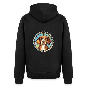 Nouvelle-Zélande chien race vitrail coloré eau - Veste à capuche bio Premium Unisexe - noir - Dos - Nico (187cm)