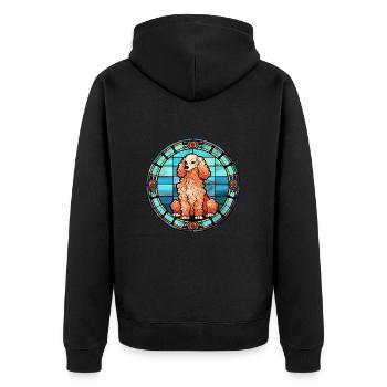 Pudel Hunderasse Buntes Aquarell - Unisex Premium Bio Zip Hoodie - Schwarz - Hinten - Nico (187cm)