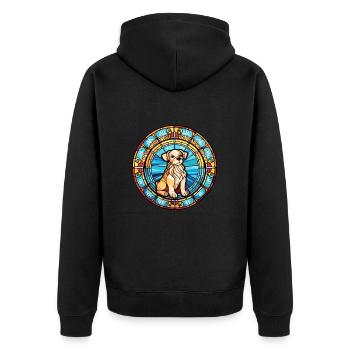 Russe jouet chien race vitrail coloré eau - Veste à capuche bio Premium Unisexe - noir - Dos - Nico (187cm)