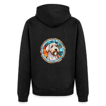 Sealyham Terrier Dog Breed Stained Glass Colorful - Unisex Premium Organic Zip Hoodie - black - Back - Nico (187cm)