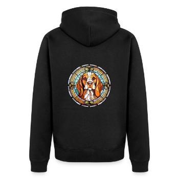Slovensky Cuvac chien race vitrail coloré W - Veste à capuche bio Premium Unisexe - noir - Dos - Nico (187cm)