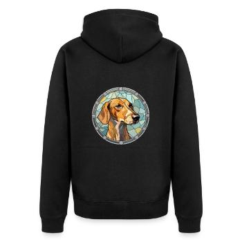 Smaland chien chien race vitrail coloré Wat - Veste à capuche bio Premium Unisexe - noir - Dos - Nico (187cm)