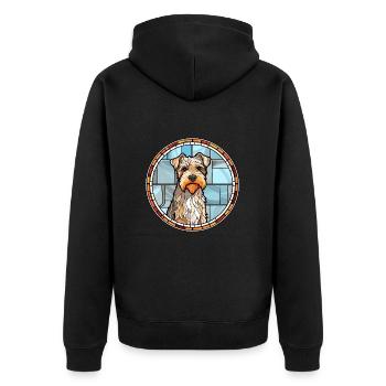 Sporting Lucas Terrier chien race vitrail Col - Veste à capuche bio Premium Unisexe - noir - Dos - Nico (187cm)