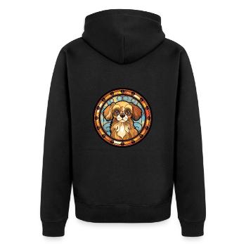 Épagneul tibétain chien race vitrail coloré W - Veste à capuche bio Premium Unisexe - noir - Dos - Nico (187cm)