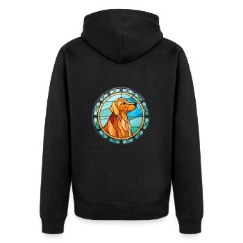 Suisse Laufhund chien race vitrail coloré Wa - Veste à capuche bio Premium Unisexe - noir - Dos - Nico (187cm)