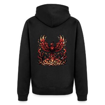 Un phénix majestueux renaissant de ses cendres - Veste à capuche bio Premium Unisexe - noir - Dos - Nico (187cm)
