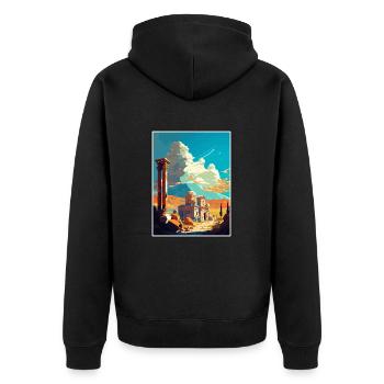 Kars Turquie Vintage voyage affiche WPA Souvenir - Veste à capuche bio Premium Unisexe - noir - Dos - Nico (187cm)