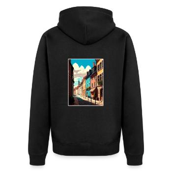 Dijon France Vintage voyage affiche WPA Souvenir - Veste à capuche bio Premium Unisexe - noir - Dos - Nico (187cm)