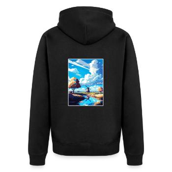 Lisse Pays-Bas Vintage voyage affiche Souvenir - Veste à capuche bio Premium Unisexe - noir - Dos - Nico (187cm)