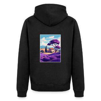 Provence Frankreich Vintage Reiseposter WPA Souvenir - Unisex Premium Bio Zip Hoodie - Schwarz - Hinten - Nico (187cm)