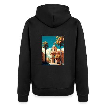 Valence Espagne Vintage voyage affiche WPA Souvenir - Veste à capuche bio Premium Unisexe - noir - Dos - Nico (187cm)