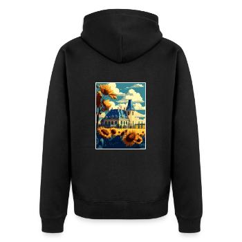 Vallée de la Loire France Vintage voyage affiche Souvenir - Veste à capuche bio Premium Unisexe - noir - Dos - Nico (187cm)