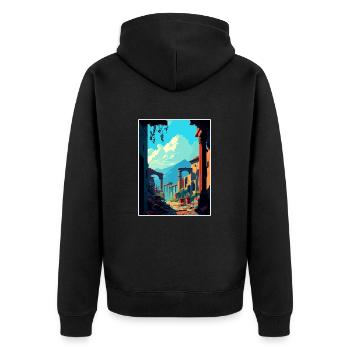 Pompéi Italie Décoration Vintage Voyage Affiche WPA - Veste à capuche bio Premium Unisexe - noir - Dos - Nico (187cm)