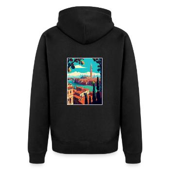 Vérone Italie Décoration Vintage Voyage Affiche WPA - Veste à capuche bio Premium Unisexe - noir - Dos - Nico (187cm)