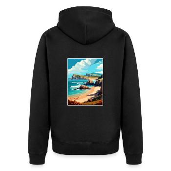 Cantabrie Espagne Vintage voyage affiche WPA Souvenir - Veste à capuche bio Premium Unisexe - noir - Dos - Nico (187cm)