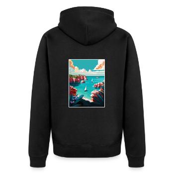Menorca Spain Vintage Travel Poster WPA Souvenir - Unisex Premium Organic Zip Hoodie - black - Back - Nico (187cm)