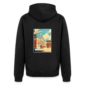 Versailles Palace West Decoration Travel Poster - Unisex Premium Organic Zip Hoodie - black - Back - Nico (187cm)
