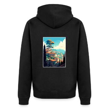 Grasse France Vintage voyage affiche WPA Souvenir - Veste à capuche bio Premium Unisexe - noir - Dos - Nico (187cm)