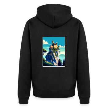 Saint-Marin Italie Vintage voyage affiche Souvenir - Veste à capuche bio Premium Unisexe - noir - Dos - Nico (187cm)