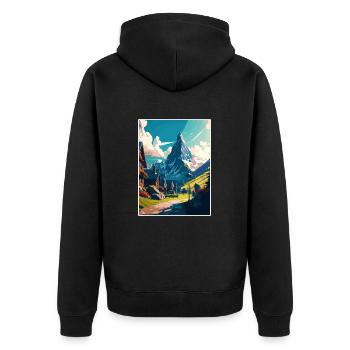 Grindelwald Switzerland Vintage Travel Poster WPA - Unisex Premium Organic Zip Hoodie - black - Back - Nico (187cm)