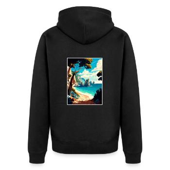 Zakynthos Grèce Décoration Grec Voyage Affiche - Veste à capuche bio Premium Unisexe - noir - Dos - Nico (187cm)