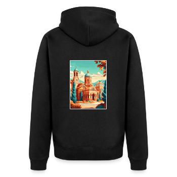 Sofia, Bulgarie, Nation des Balkans, Saint-Alexandre-Nevski - Veste à capuche bio Premium Unisexe - noir - Dos - Nico (187cm)