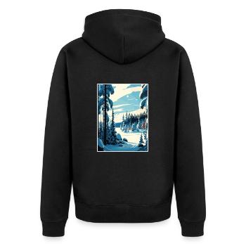 Lappland Finnland Insel Vintage Reiseposter WPA - Unisex Premium Bio Zip Hoodie - Schwarz - Hinten - Nico (187cm)