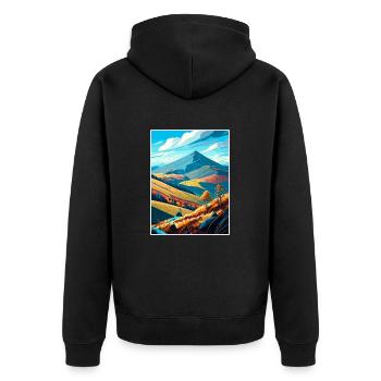 Bieszczady Pologne Vintage Voyage Poster Souvenir - Veste à capuche bio Premium Unisexe - noir - Dos - Nico (187cm)