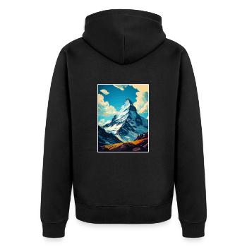 Cervin Suisse Vintage Affiche de voyage WPA - Veste à capuche bio Premium Unisexe - noir - Dos - Nico (187cm)