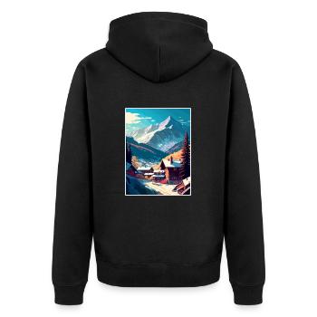 Seefeld Autriche Vintage voyage affiche WPA Souvenir - Veste à capuche bio Premium Unisexe - noir - Dos - Nico (187cm)
